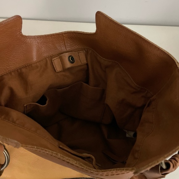 Lucky Brand Leather Vintage Inspired Y2K Shoulder Bag Purse Patchwork Hobo Rare - Picture 11 of 16